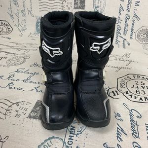 Kids Boys Fox Comp 5k Riding Boots SZ 11 Black/Wht
